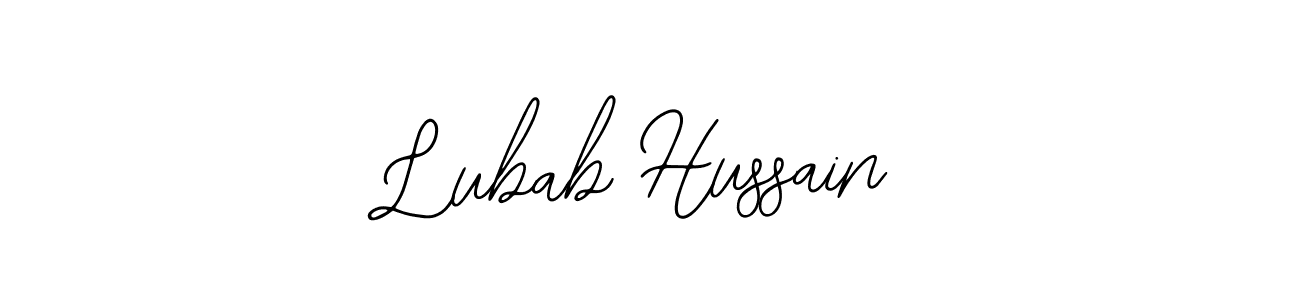 Use a signature maker to create a handwritten signature online. With this signature software, you can design (Bearetta-2O07w) your own signature for name Lubab Hussain. Lubab Hussain signature style 12 images and pictures png