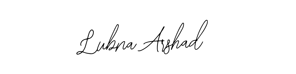 This is the best signature style for the Lubna Arshad name. Also you like these signature font (Bearetta-2O07w). Mix name signature. Lubna Arshad signature style 12 images and pictures png