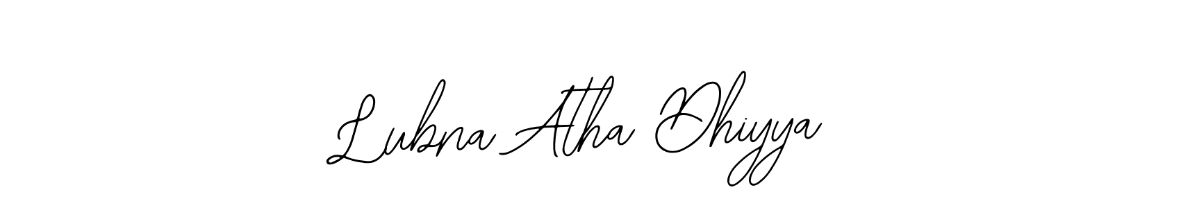 Create a beautiful signature design for name Lubna Atha Dhiyya. With this signature (Bearetta-2O07w) fonts, you can make a handwritten signature for free. Lubna Atha Dhiyya signature style 12 images and pictures png