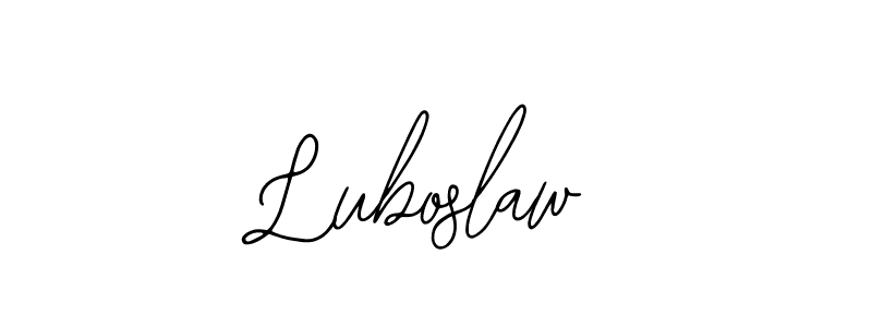 Use a signature maker to create a handwritten signature online. With this signature software, you can design (Bearetta-2O07w) your own signature for name Luboslaw. Luboslaw signature style 12 images and pictures png