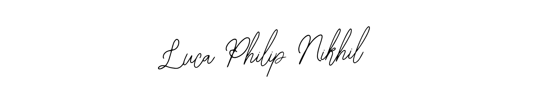 It looks lik you need a new signature style for name Luca Philip Nikhil. Design unique handwritten (Bearetta-2O07w) signature with our free signature maker in just a few clicks. Luca Philip Nikhil signature style 12 images and pictures png