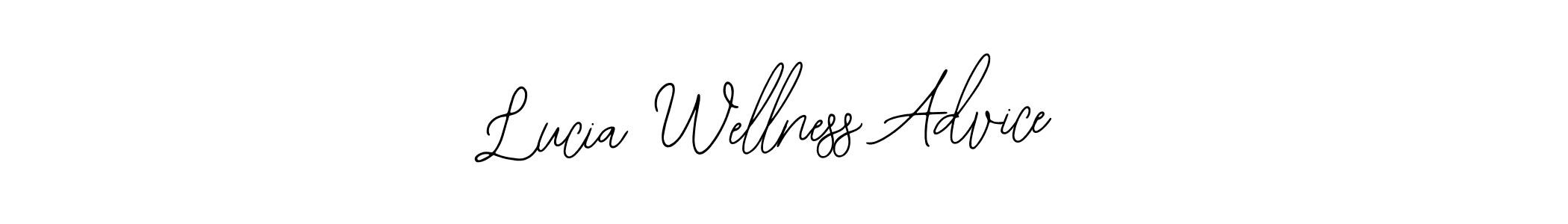How to make Lucia Wellness Advice name signature. Use Bearetta-2O07w style for creating short signs online. This is the latest handwritten sign. Lucia Wellness Advice signature style 12 images and pictures png