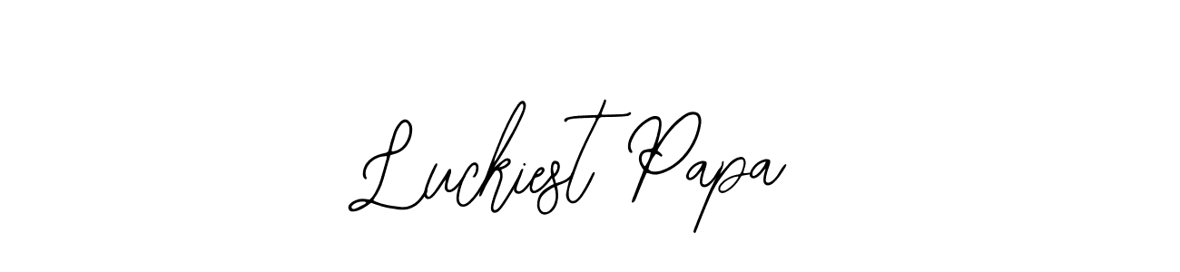 if you are searching for the best signature style for your name Luckiest Papa. so please give up your signature search. here we have designed multiple signature styles  using Bearetta-2O07w. Luckiest Papa signature style 12 images and pictures png