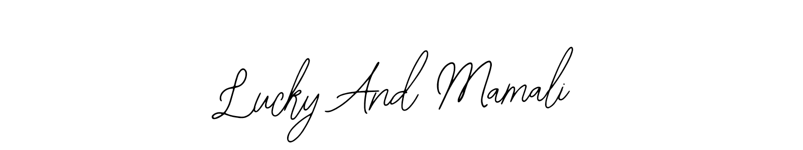See photos of Lucky And Mamali official signature by Spectra . Check more albums & portfolios. Read reviews & check more about Bearetta-2O07w font. Lucky And Mamali signature style 12 images and pictures png