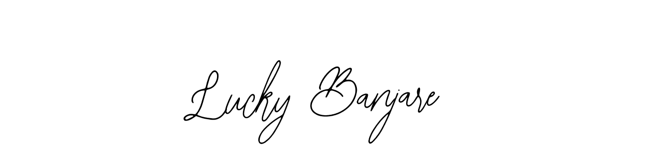 Use a signature maker to create a handwritten signature online. With this signature software, you can design (Bearetta-2O07w) your own signature for name Lucky Banjare. Lucky Banjare signature style 12 images and pictures png