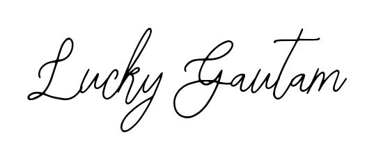 A classic penmanship look for Lucky Gautam. The Bearetta-2O07w font brings timeless elegance and confidence to every signed document. Lucky Gautam signature style 12 images and pictures png