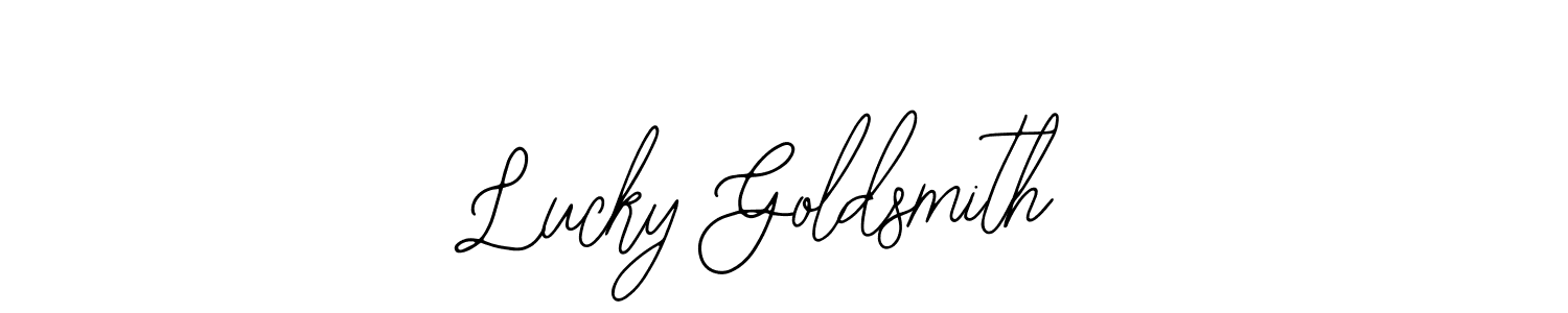 You should practise on your own different ways (Bearetta-2O07w) to write your name (Lucky Goldsmith) in signature. don't let someone else do it for you. Lucky Goldsmith signature style 12 images and pictures png