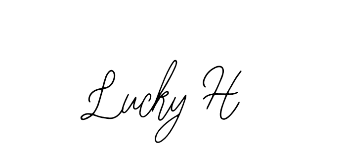 It looks lik you need a new signature style for name Lucky H. Design unique handwritten (Bearetta-2O07w) signature with our free signature maker in just a few clicks. Lucky H signature style 12 images and pictures png