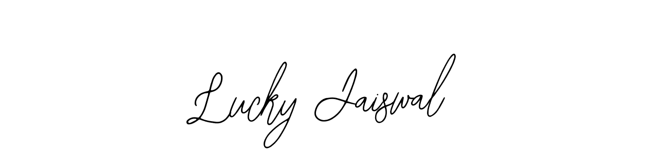 The best way (Bearetta-2O07w) to make a short signature is to pick only two or three words in your name. The name Lucky Jaiswal include a total of six letters. For converting this name. Lucky Jaiswal signature style 12 images and pictures png