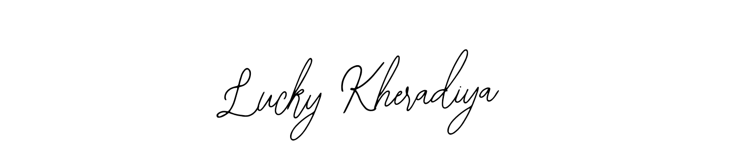 Also You can easily find your signature by using the search form. We will create Lucky Kheradiya name handwritten signature images for you free of cost using Bearetta-2O07w sign style. Lucky Kheradiya signature style 12 images and pictures png