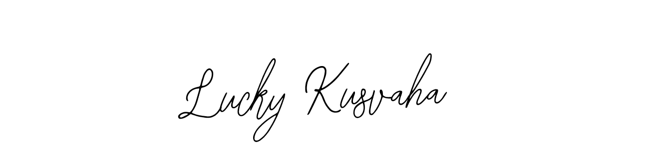 Use a signature maker to create a handwritten signature online. With this signature software, you can design (Bearetta-2O07w) your own signature for name Lucky Kusvaha. Lucky Kusvaha signature style 12 images and pictures png