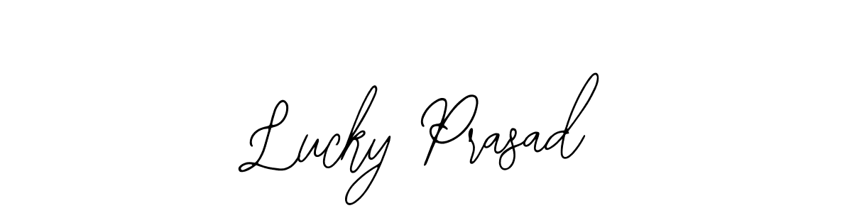 How to make Lucky Prasad name signature. Use Bearetta-2O07w style for creating short signs online. This is the latest handwritten sign. Lucky Prasad signature style 12 images and pictures png