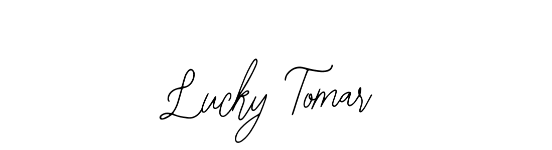 Use a signature maker to create a handwritten signature online. With this signature software, you can design (Bearetta-2O07w) your own signature for name Lucky Tomar. Lucky Tomar signature style 12 images and pictures png
