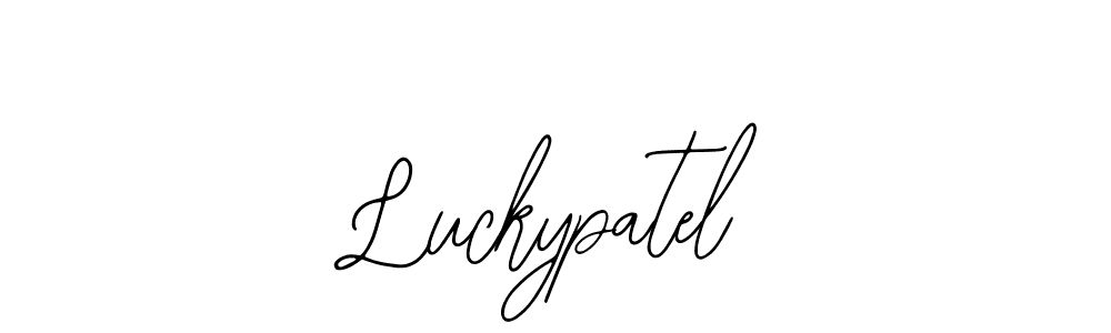 How to make Luckypatel name signature. Use Bearetta-2O07w style for creating short signs online. This is the latest handwritten sign. Luckypatel signature style 12 images and pictures png