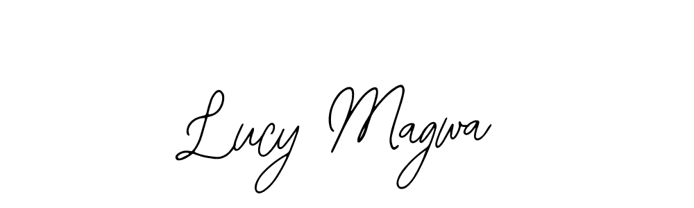 How to make Lucy Magwa name signature. Use Bearetta-2O07w style for creating short signs online. This is the latest handwritten sign. Lucy Magwa signature style 12 images and pictures png