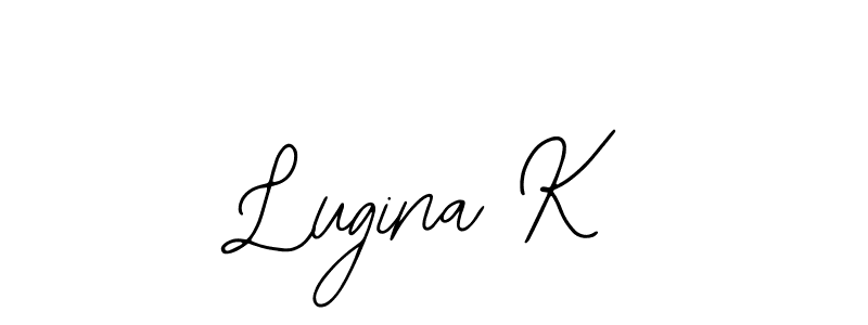 Use a signature maker to create a handwritten signature online. With this signature software, you can design (Bearetta-2O07w) your own signature for name Lugina K. Lugina K signature style 12 images and pictures png