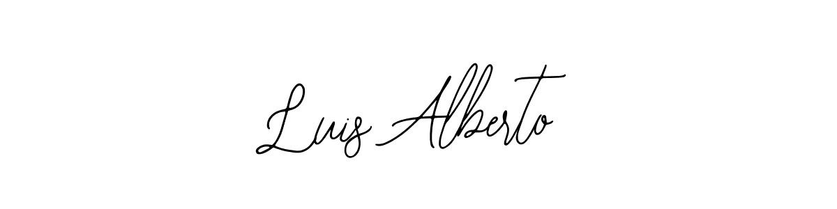 How to make Luis Alberto name signature. Use Bearetta-2O07w style for creating short signs online. This is the latest handwritten sign. Luis Alberto signature style 12 images and pictures png