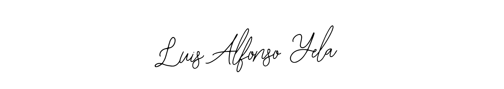 Bearetta-2O07w is a professional signature style that is perfect for those who want to add a touch of class to their signature. It is also a great choice for those who want to make their signature more unique. Get Luis Alfonso Yela name to fancy signature for free. Luis Alfonso Yela signature style 12 images and pictures png