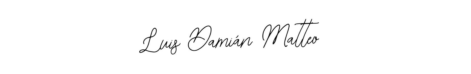 You should practise on your own different ways (Bearetta-2O07w) to write your name (Luis Damián Matteo) in signature. don't let someone else do it for you. Luis Damián Matteo signature style 12 images and pictures png