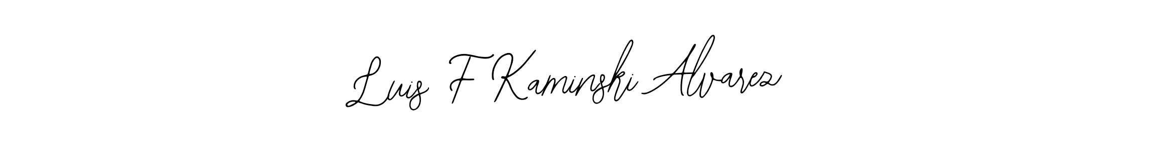 Design your own signature with our free online signature maker. With this signature software, you can create a handwritten (Bearetta-2O07w) signature for name Luis F Kaminski Alvarez. Luis F Kaminski Alvarez signature style 12 images and pictures png