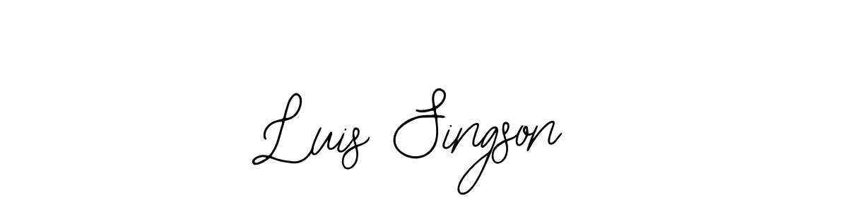 It looks lik you need a new signature style for name Luis Singson. Design unique handwritten (Bearetta-2O07w) signature with our free signature maker in just a few clicks. Luis Singson signature style 12 images and pictures png