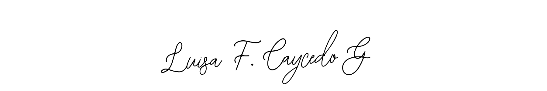 How to make Luisa F. Caycedo G signature? Bearetta-2O07w is a professional autograph style. Create handwritten signature for Luisa F. Caycedo G name. Luisa F. Caycedo G signature style 12 images and pictures png