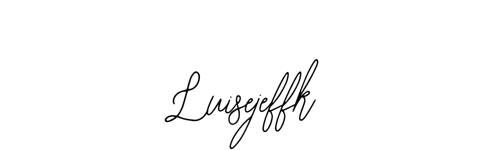 How to make Luisejeffk name signature. Use Bearetta-2O07w style for creating short signs online. This is the latest handwritten sign. Luisejeffk signature style 12 images and pictures png