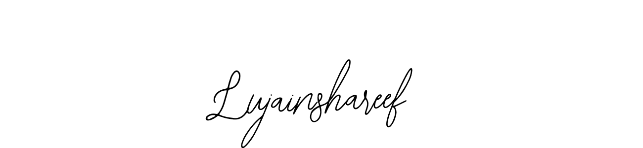 if you are searching for the best signature style for your name Lujainshareef. so please give up your signature search. here we have designed multiple signature styles  using Bearetta-2O07w. Lujainshareef signature style 12 images and pictures png