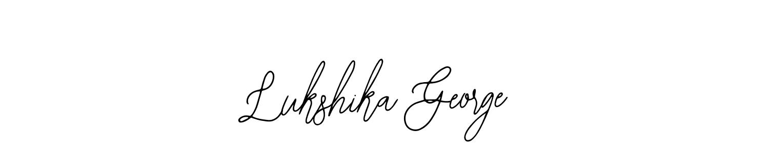 How to make Lukshika George name signature. Use Bearetta-2O07w style for creating short signs online. This is the latest handwritten sign. Lukshika George signature style 12 images and pictures png