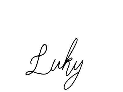 Use a signature maker to create a handwritten signature online. With this signature software, you can design (Bearetta-2O07w) your own signature for name Luky. Luky signature style 12 images and pictures png