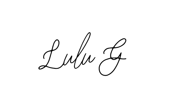 if you are searching for the best signature style for your name Lulu G. so please give up your signature search. here we have designed multiple signature styles  using Bearetta-2O07w. Lulu G signature style 12 images and pictures png