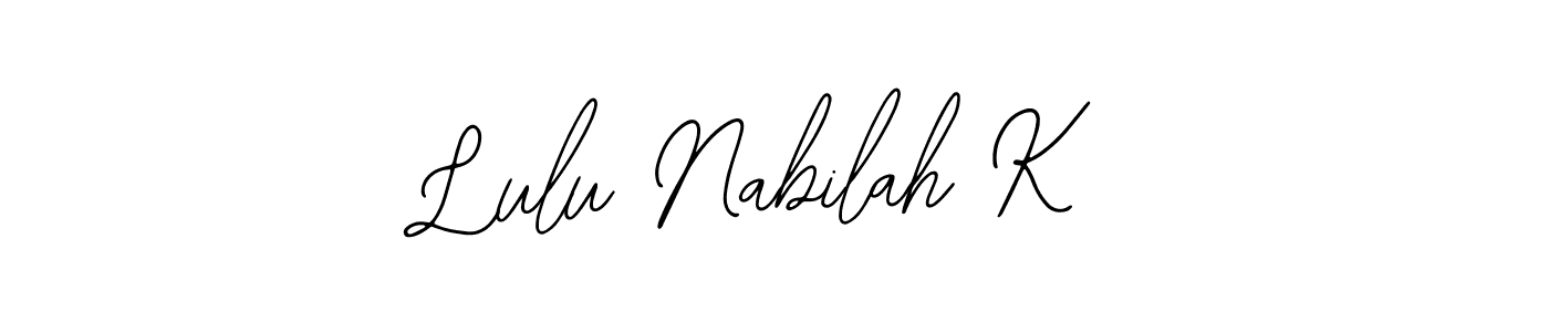 Lulu Nabilah K stylish signature style. Best Handwritten Sign (Bearetta-2O07w) for my name. Handwritten Signature Collection Ideas for my name Lulu Nabilah K. Lulu Nabilah K signature style 12 images and pictures png