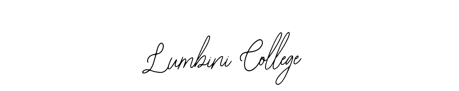 How to make Lumbini College name signature. Use Bearetta-2O07w style for creating short signs online. This is the latest handwritten sign. Lumbini College signature style 12 images and pictures png