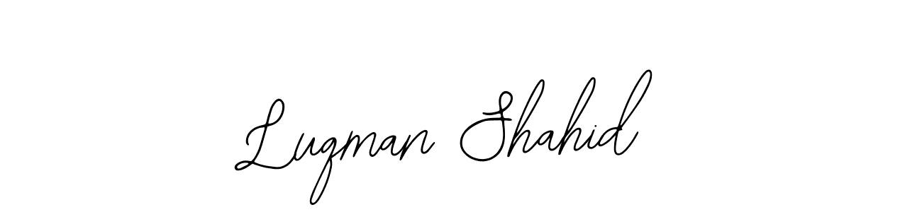 Also You can easily find your signature by using the search form. We will create Luqman Shahid name handwritten signature images for you free of cost using Bearetta-2O07w sign style. Luqman Shahid signature style 12 images and pictures png