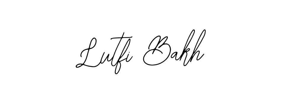 How to make Lutfi Bakh name signature. Use Bearetta-2O07w style for creating short signs online. This is the latest handwritten sign. Lutfi Bakh signature style 12 images and pictures png