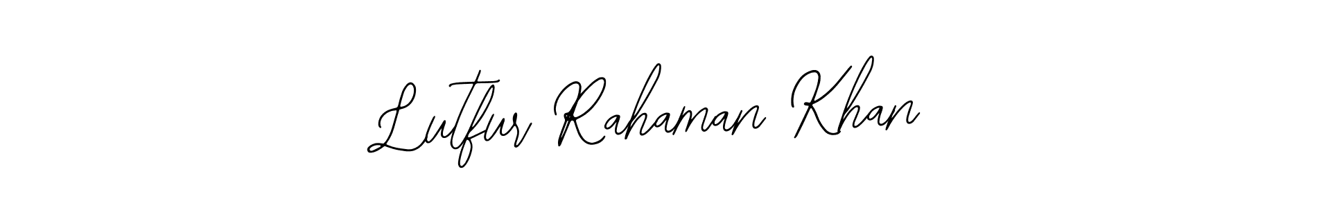 Bearetta-2O07w is a professional signature style that is perfect for those who want to add a touch of class to their signature. It is also a great choice for those who want to make their signature more unique. Get Lutfur Rahaman Khan name to fancy signature for free. Lutfur Rahaman Khan signature style 12 images and pictures png