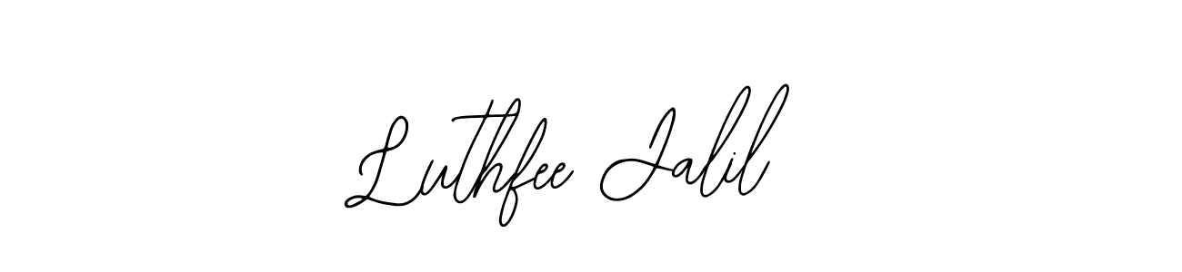 Design your own signature with our free online signature maker. With this signature software, you can create a handwritten (Bearetta-2O07w) signature for name Luthfee Jalil. Luthfee Jalil signature style 12 images and pictures png