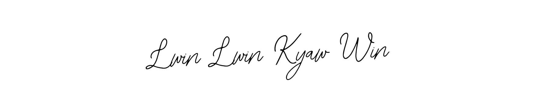 The best way (Bearetta-2O07w) to make a short signature is to pick only two or three words in your name. The name Lwin Lwin Kyaw Win include a total of six letters. For converting this name. Lwin Lwin Kyaw Win signature style 12 images and pictures png