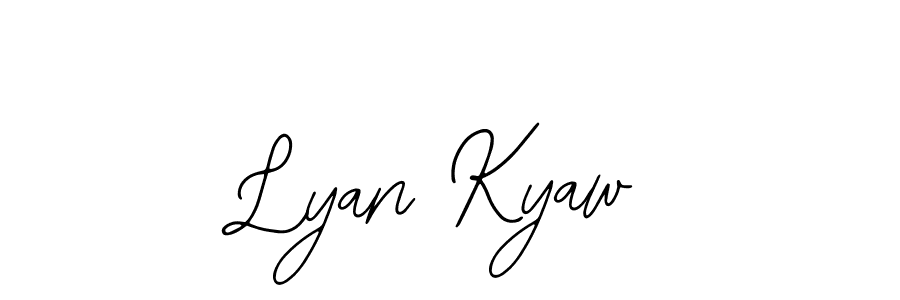 You should practise on your own different ways (Bearetta-2O07w) to write your name (Lyan Kyaw) in signature. don't let someone else do it for you. Lyan Kyaw signature style 12 images and pictures png