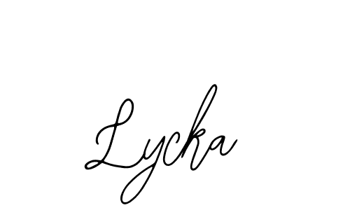 The best way (Bearetta-2O07w) to make a short signature is to pick only two or three words in your name. The name Lycka include a total of six letters. For converting this name. Lycka signature style 12 images and pictures png