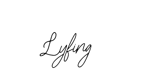 How to make Lyfing name signature. Use Bearetta-2O07w style for creating short signs online. This is the latest handwritten sign. Lyfing signature style 12 images and pictures png