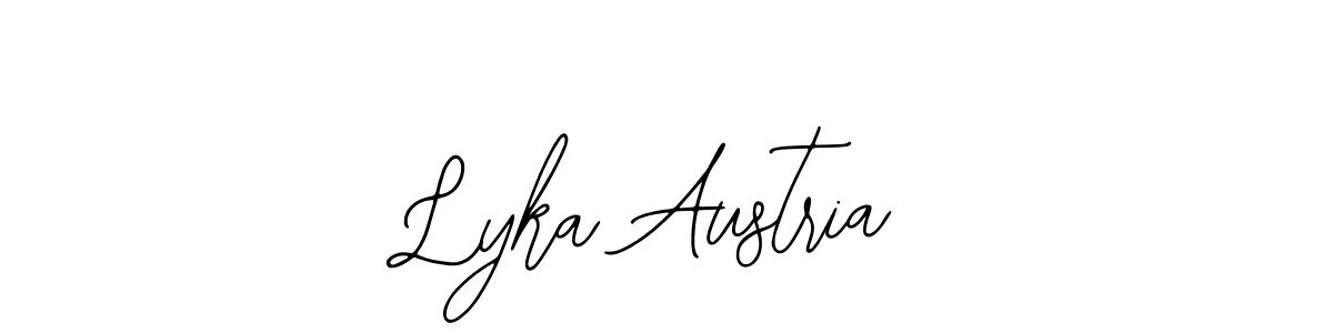 How to make Lyka Austria name signature. Use Bearetta-2O07w style for creating short signs online. This is the latest handwritten sign. Lyka Austria signature style 12 images and pictures png