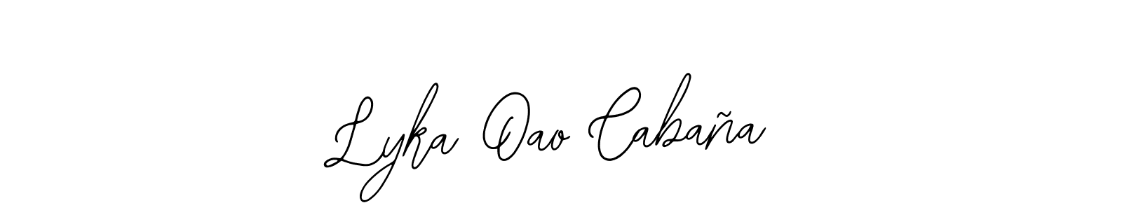 Make a short Lyka Oao Cabaña signature style. Manage your documents anywhere anytime using Bearetta-2O07w. Create and add eSignatures, submit forms, share and send files easily. Lyka Oao Cabaña signature style 12 images and pictures png