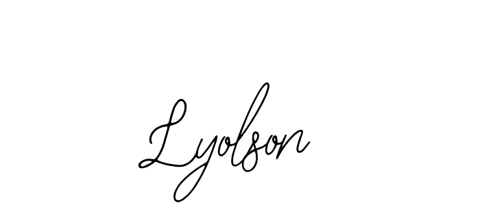 How to make Lyolson name signature. Use Bearetta-2O07w style for creating short signs online. This is the latest handwritten sign. Lyolson signature style 12 images and pictures png