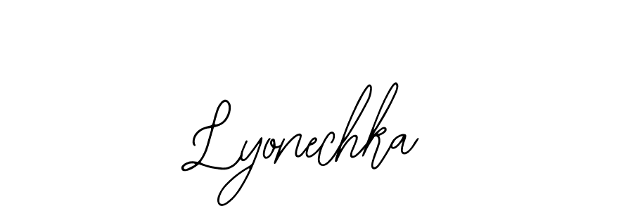 Bearetta-2O07w is a professional signature style that is perfect for those who want to add a touch of class to their signature. It is also a great choice for those who want to make their signature more unique. Get Lyonechka name to fancy signature for free. Lyonechka signature style 12 images and pictures png