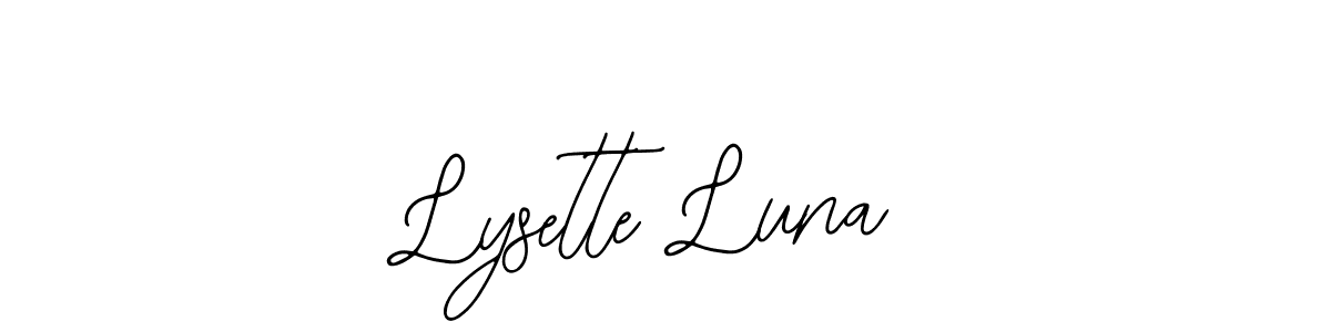 Design your own signature with our free online signature maker. With this signature software, you can create a handwritten (Bearetta-2O07w) signature for name Lysette Luna. Lysette Luna signature style 12 images and pictures png