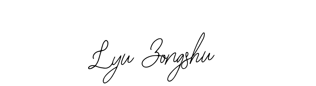 if you are searching for the best signature style for your name Lyu Zongshu. so please give up your signature search. here we have designed multiple signature styles  using Bearetta-2O07w. Lyu Zongshu signature style 12 images and pictures png