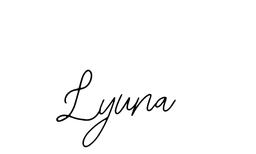Design your own signature with our free online signature maker. With this signature software, you can create a handwritten (Bearetta-2O07w) signature for name Lyuna. Lyuna signature style 12 images and pictures png