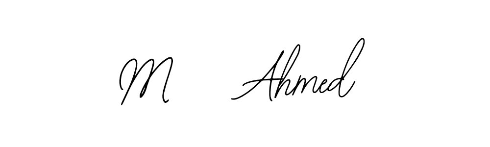 How to make M    Ahmed name signature. Use Bearetta-2O07w style for creating short signs online. This is the latest handwritten sign. M    Ahmed signature style 12 images and pictures png