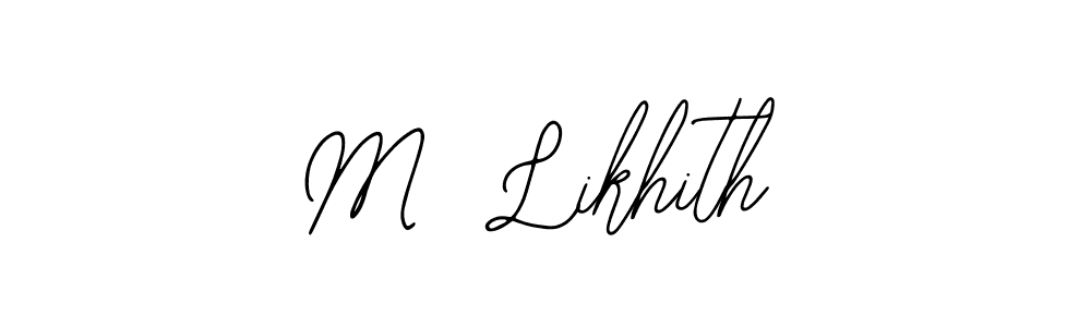 Use a signature maker to create a handwritten signature online. With this signature software, you can design (Bearetta-2O07w) your own signature for name M  Likhith. M  Likhith signature style 12 images and pictures png